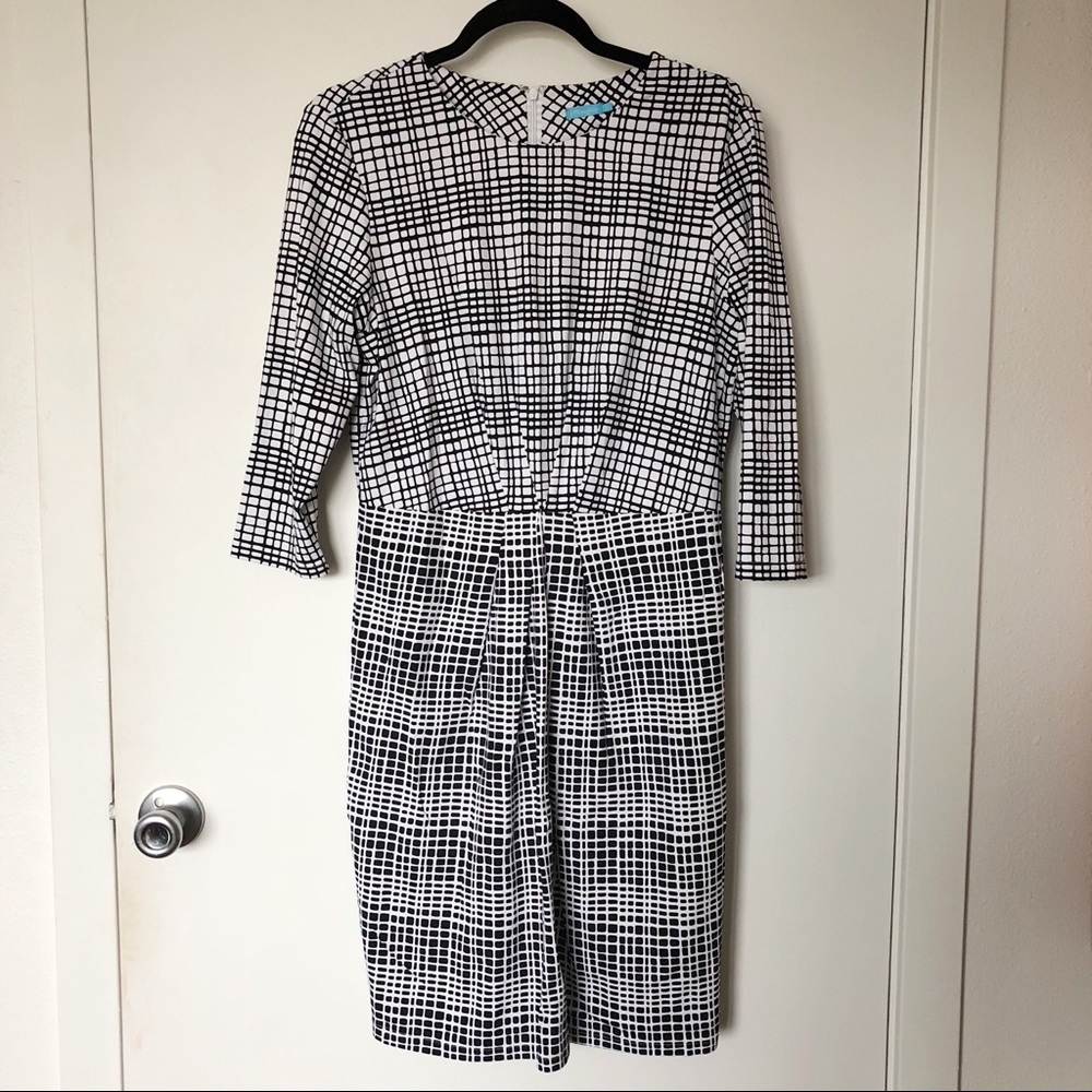 J. McLaughlin Black and White Patterned Sheath